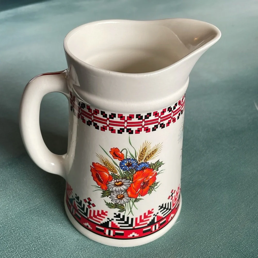 Ukrainian Floral Pitcher